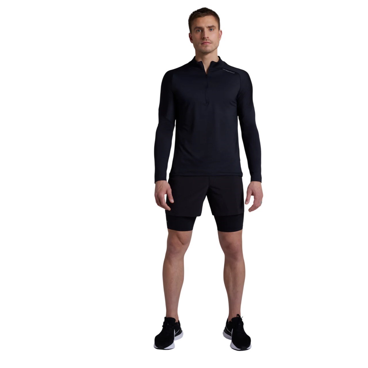 No Timid Souls AIRWRAP Mens 1/4 Zip - New Black