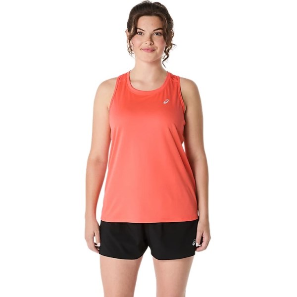 Asics Silver Womens Running Tank Top - Coral Reef