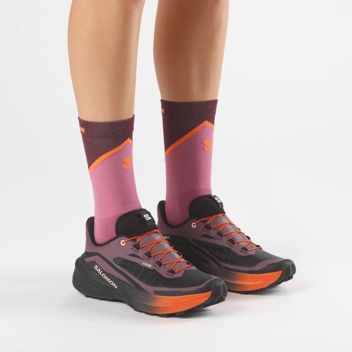 Salomon Genesis 2 - Womens Trail Running Shoes - Huckleberry/Black/Red Orange - image 7