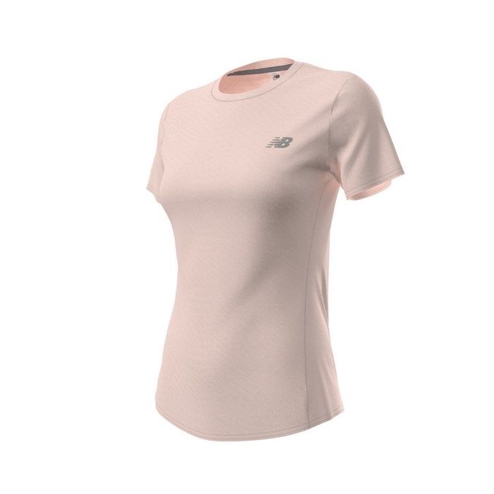New Balance Jacquard Slim Womens Running T-Shirt - Quartz Pink
