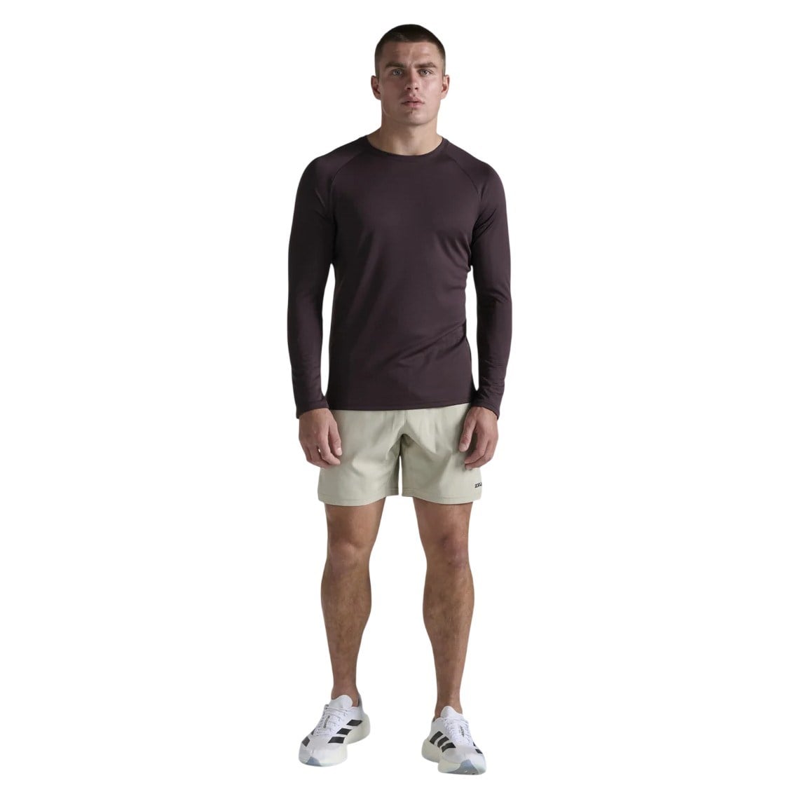 2XU Mens Aero Long Sleeve Top - Bark/Black Reflective - image 5