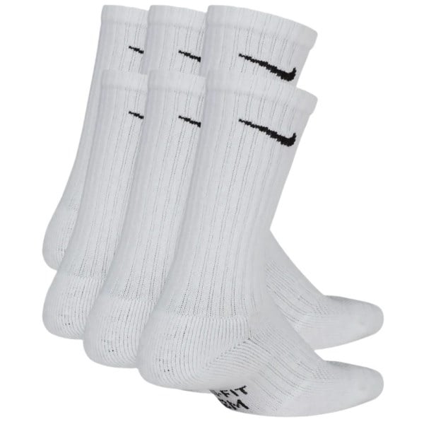 Nike Kids Cushioned Crew Socks - 6 Pack - White/Black