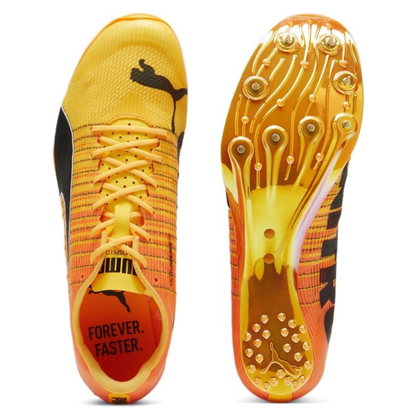 Puma evoSpeed Sprint Nitro 2 - Unisex Track Sprint Spikes - Sun Stream/Sunset Glow/Black
