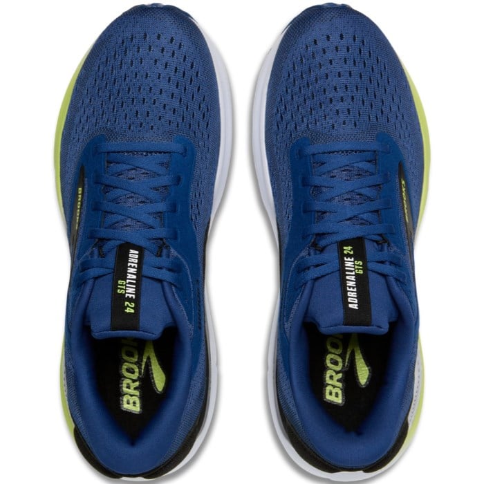 Brooks Adrenaline GTS 24 - Mens Running Shoes - Navy Peony/Black/Lime