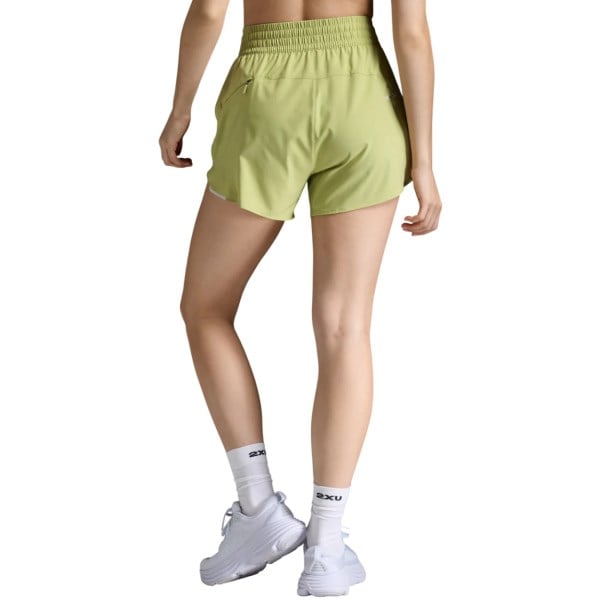 2XU Aero Hi-Rise Womens Running Shorts - Green Mist/White Reflective