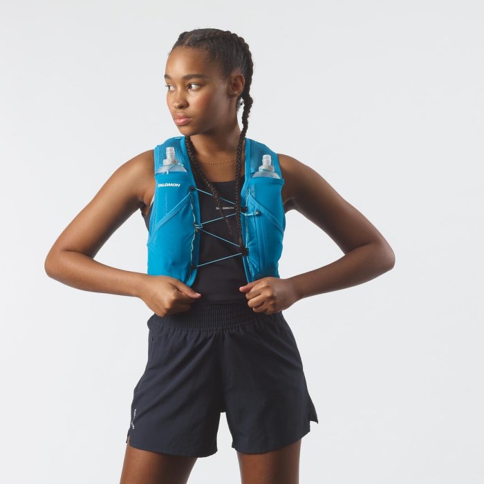 Salomon Active Skin 8 Set - Unisex Trail Running Vest With Flasks - Blue Danube/Blue Curacao