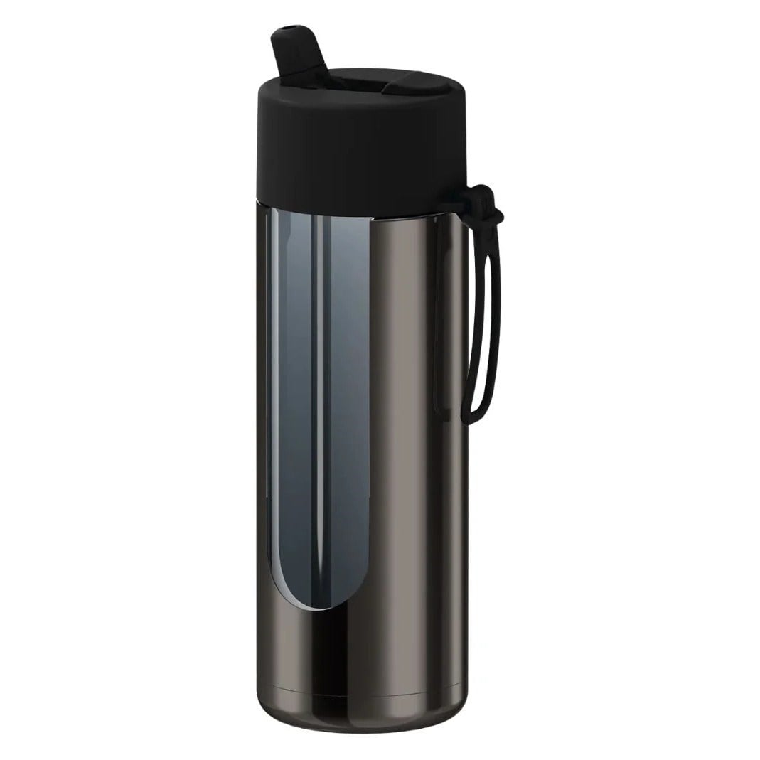 Frank Green Ceramic Reusable Bottle With Flip Straw Lid 20oz - Chrome Shadow/Midnight - image 6