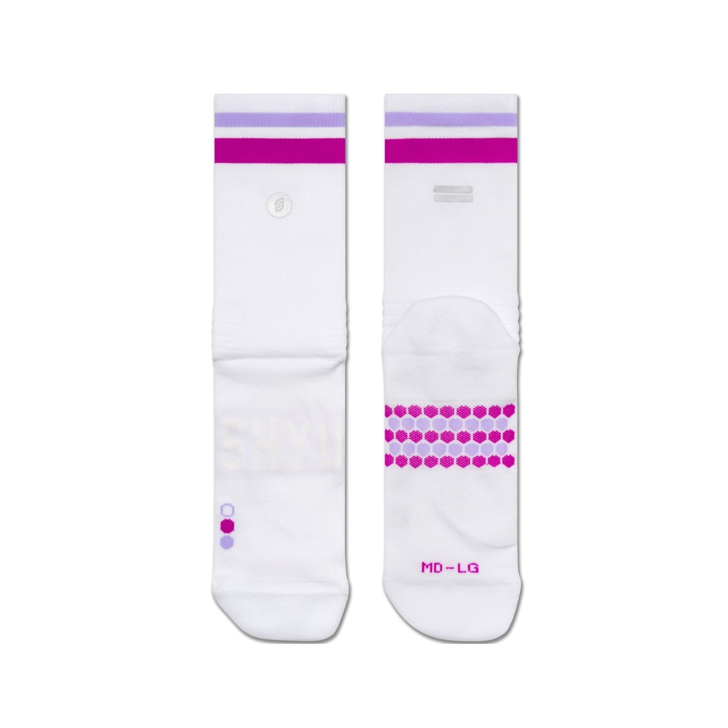 SHYU Quarter Crew Racing Socks - White/Grape/Lilac