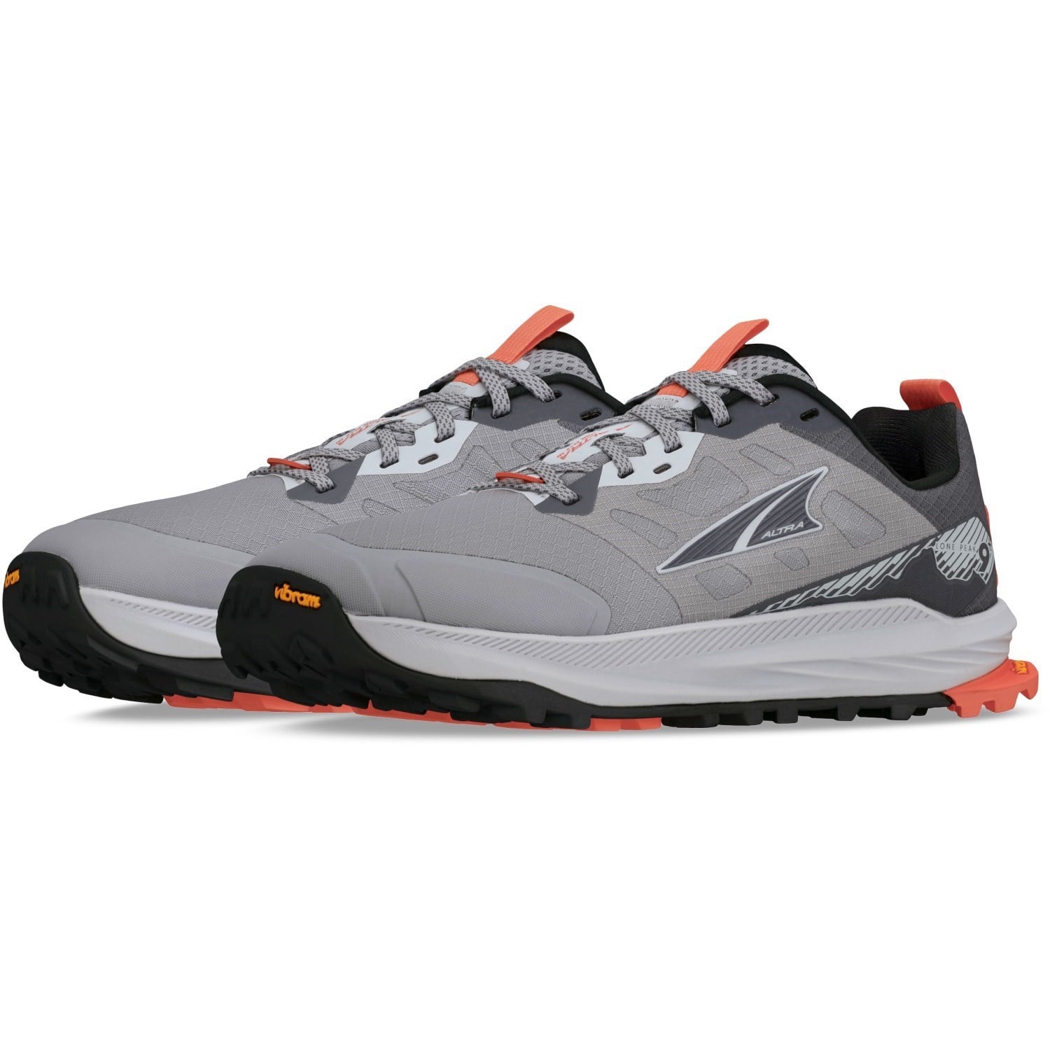 Altra Lone Peak 9+ - Womens Trail Running Shoes - Gray/Orange - image 5