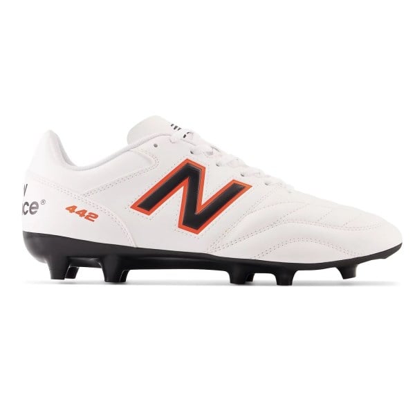 New Balance 442 v2 Academy FG - Mens Football Boots - White/Neon Dragonfly
