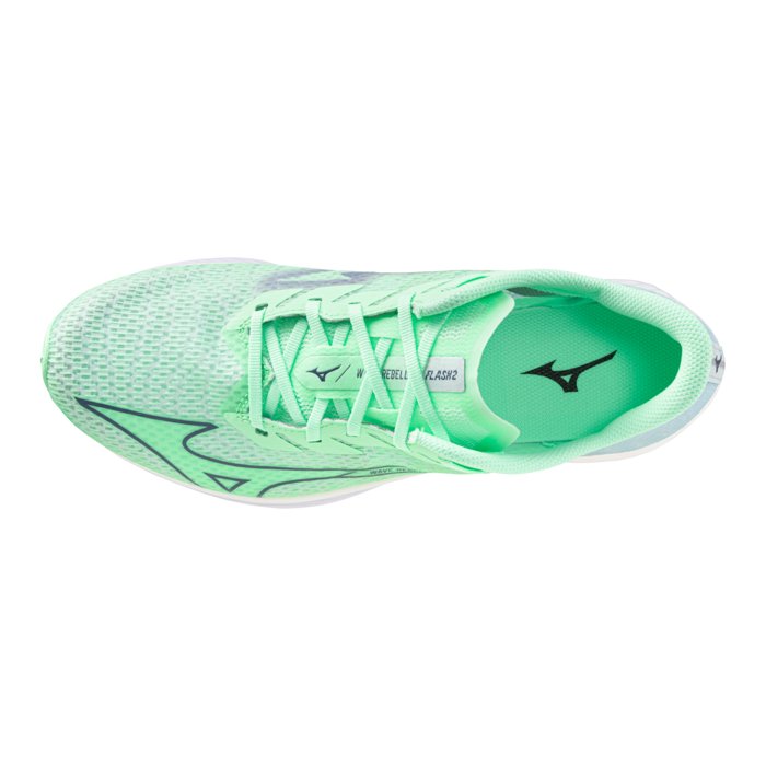 Mizuno Wave Rebellion Flash 2 - Mens Running Shoes - Neo Mint/Vintage Indigo