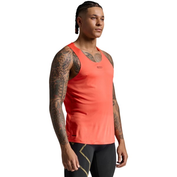 2XU Mens Light Speed Tech Singlet - Ember/Black Reflective