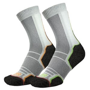 1000 Mile Trek Repreve Mens Trail Running Socks - Single Layer, Twin Pack