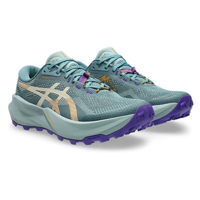 Asics Trabuco 14 - Womens Trail Running Shoes - Foggy Teal/Radiant Amethyst - image 2