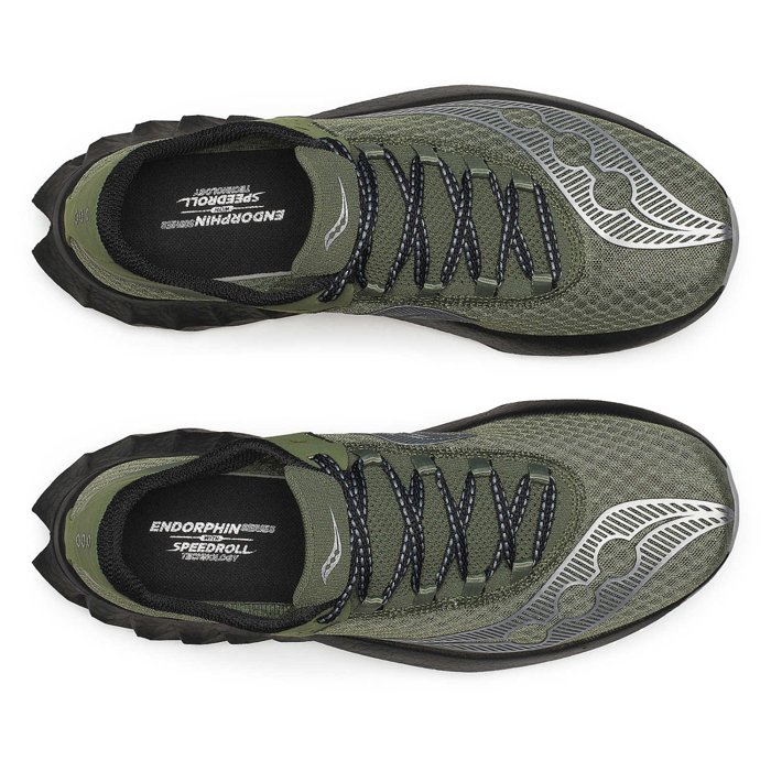 Saucony Endorphin Pro 4 - Mens Road Racing Shoes - Olivine/Black