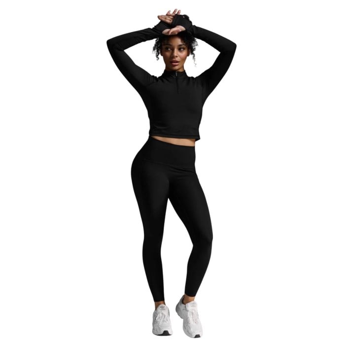 2XU Form Soft Touch 1/2 Zip Womens Long Sleeve - Black/White