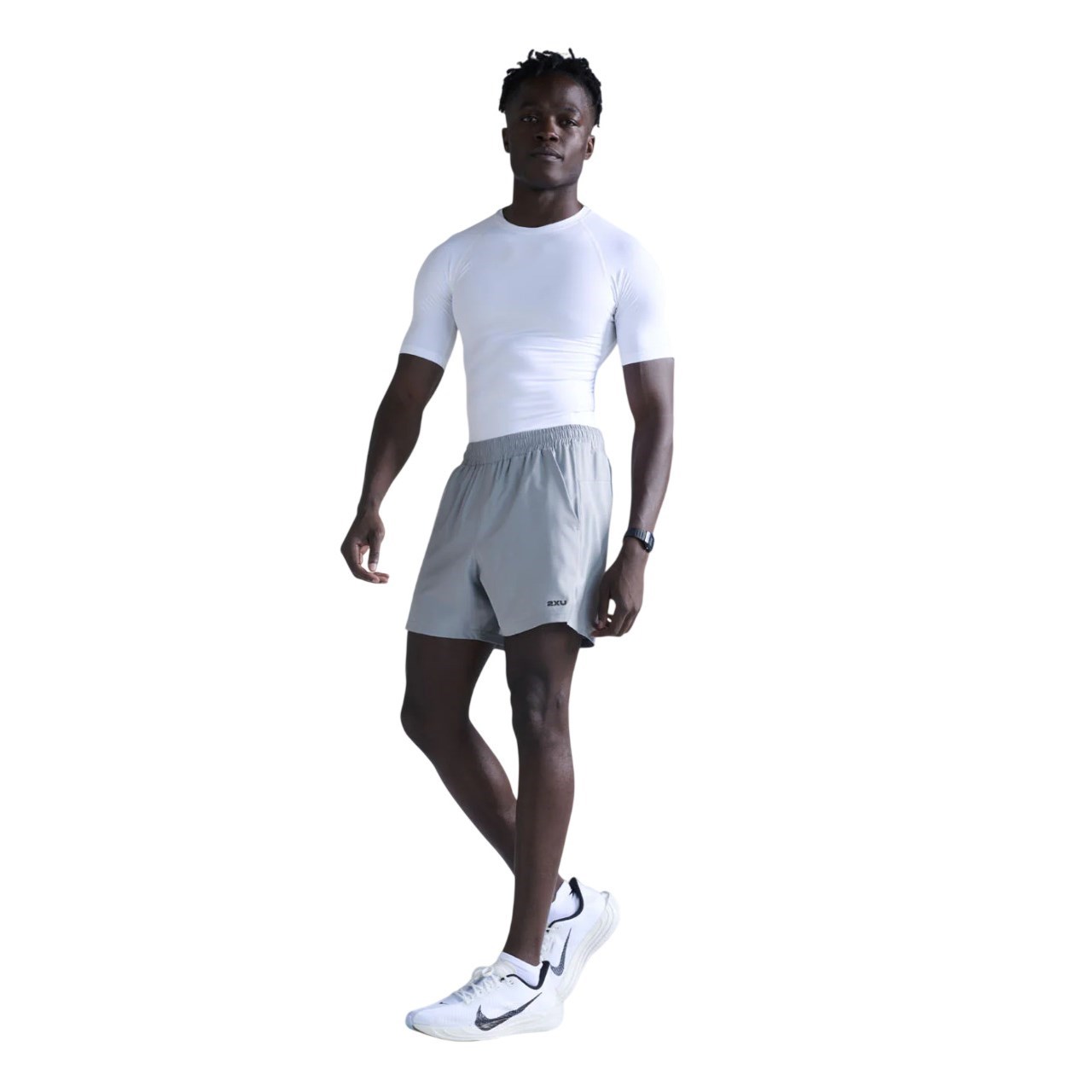2XU Core Compression Mens Short Sleeve Top - White/White