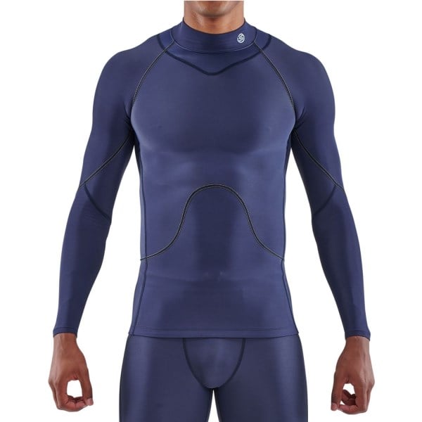 Skins Series-3 Mens Compression Thermal Long Sleeve Top - Navy