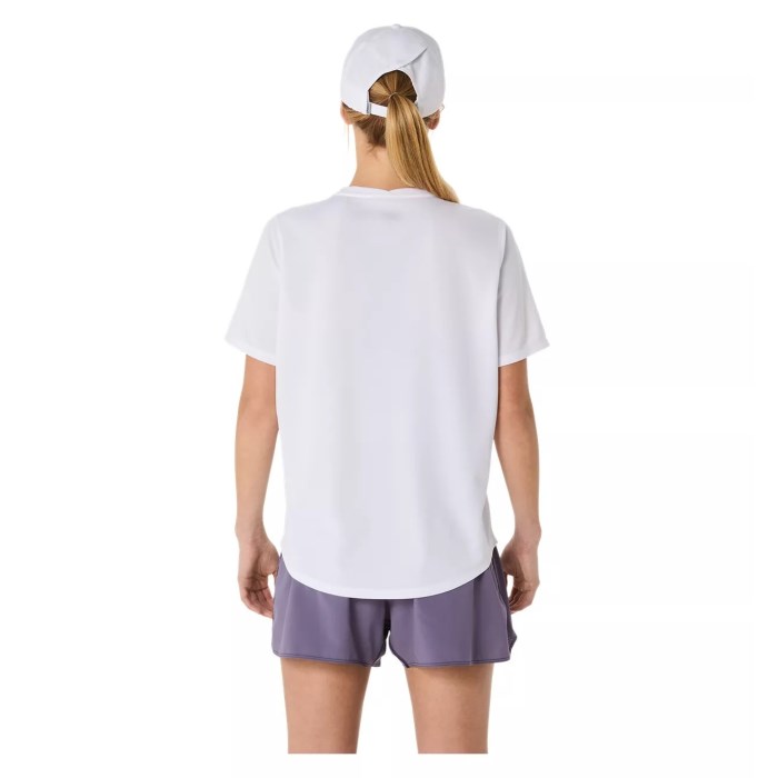 Asics Silver Womens Short Sleeve Running T-Shirt - Brilliant White