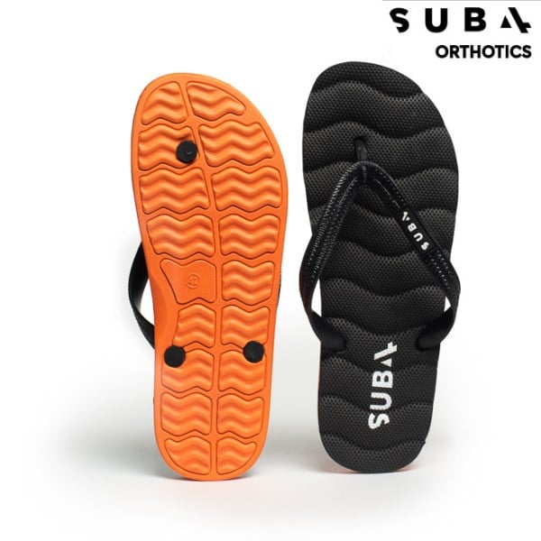 SUB4 Air Sole Thongs - Black/Orange