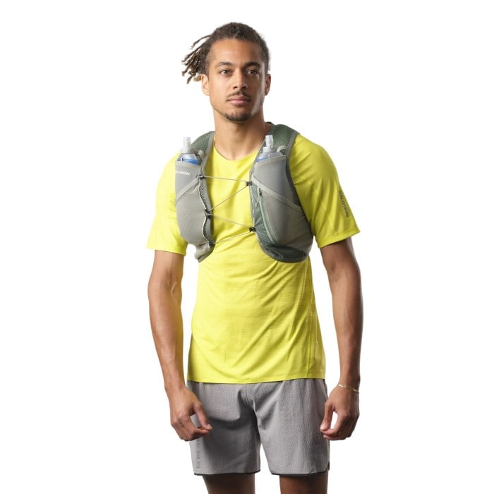 Salomon Active Skin 4 Set Unisex Trail Running Vest With Flasks - Laurel Wreath/Lily Pad