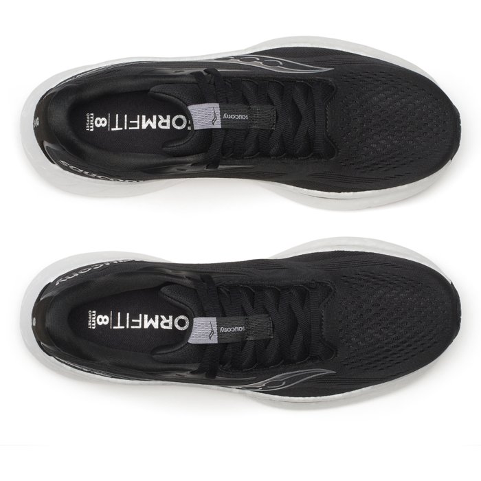 Saucony Ride 18 - Mens Running Shoes - Black/White