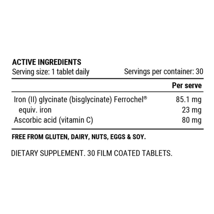 PILLAR Iron Advanced + Vitamin C 30 Film Coated Tablets - image 2