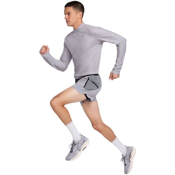 Nike Dri-Fit Second Sunrise 5 Inch Trail Running Shorts - Mens Cement Grey/Smoke Grey/Black - Cement