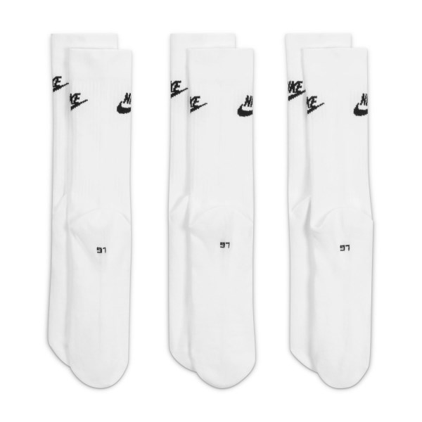Nike Everyday Essential Crew Running Socks - 3 Pack - White/Black
