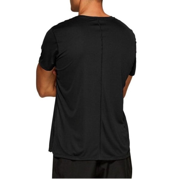 Asics Silver Mens Short Sleeve Running T-Shirt - Performance Black