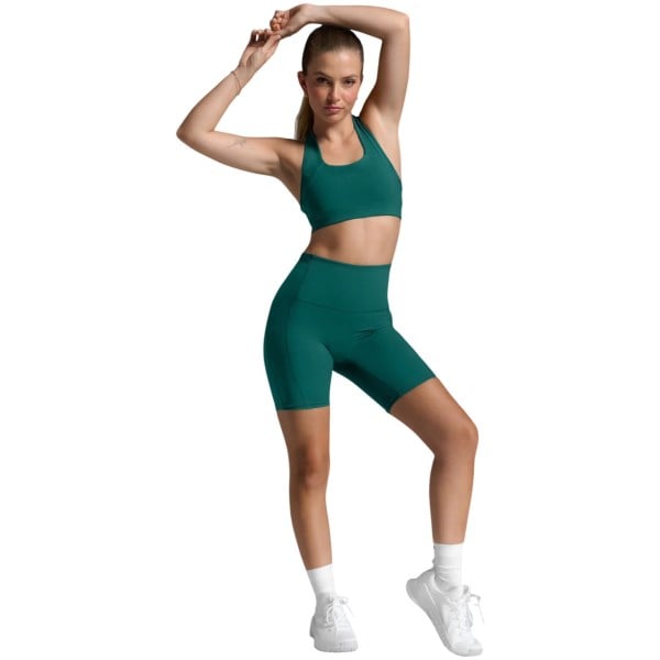 2XU Womens Form Racerback Medium Impact Bra - Dark Moss/Dark Moss
