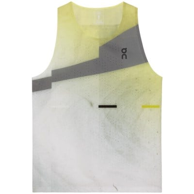 On Mens Race Singlet - Limelight/Glacier