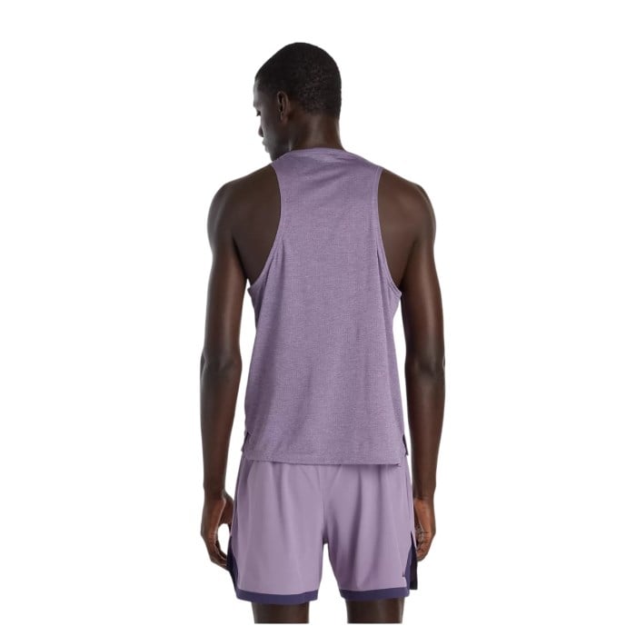 New Balance Mens Running Athletics Singlet - Candid Violet Heather/Slate Grey
