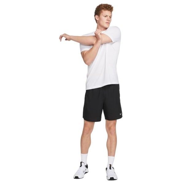 Nike Dri-Fit Challenger 7 Inch Brief-Lined Mens Running Shorts - Black/Reflective Silver