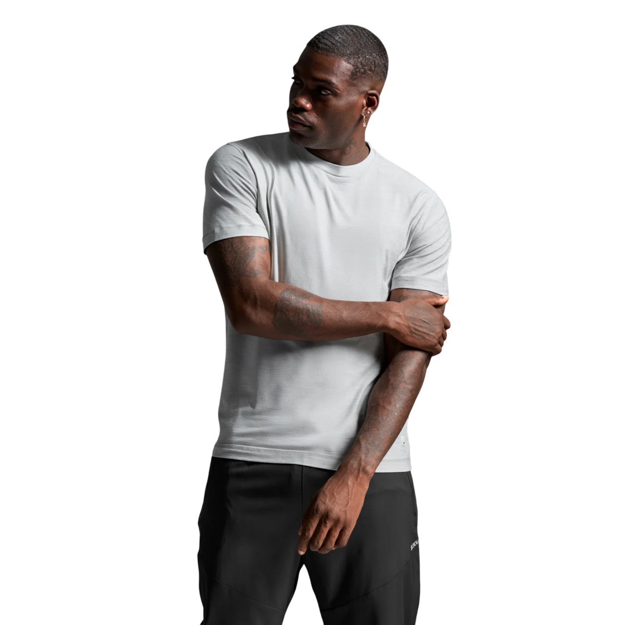 2XU Mens Signature T-Shirt - Harbor Mist/Harbor Mist
