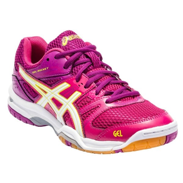 Asics Gel Rocket Womens Indoor Court Shoes Magenta/White