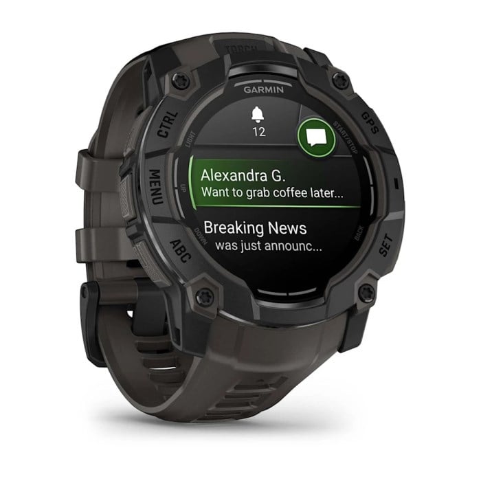 Garmin Instinct 3 50mm AMOLED Rugged GPS Smartwatch - Black/Charcoal