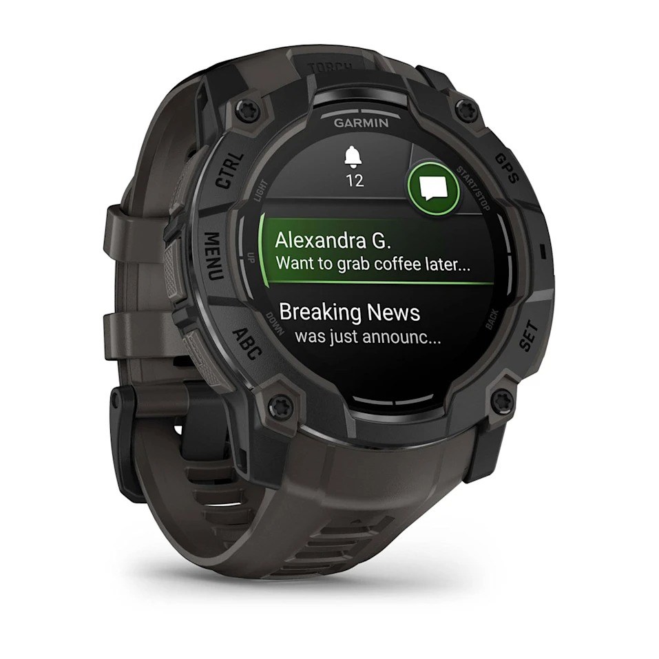 Garmin Instinct 3 50mm AMOLED Rugged GPS Smartwatch - Black/Charcoal