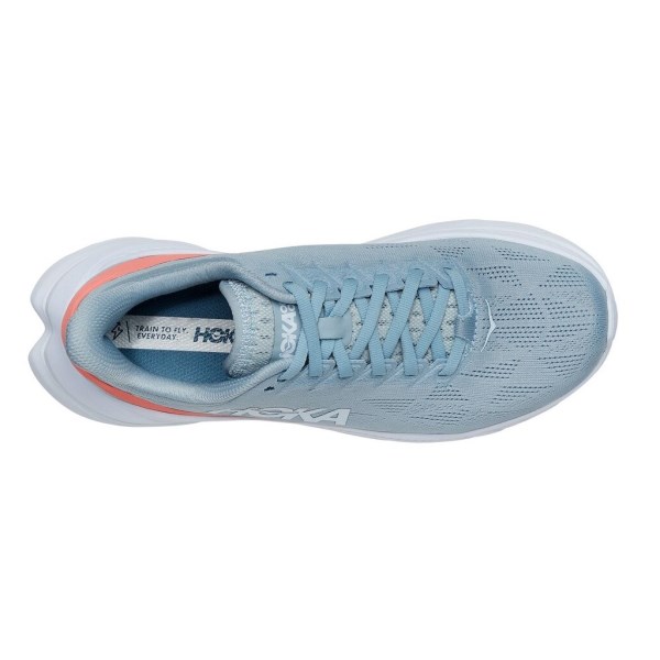 Hoka Mach 4 - Womens Running Shoes - Blue Fog/Hot Coral