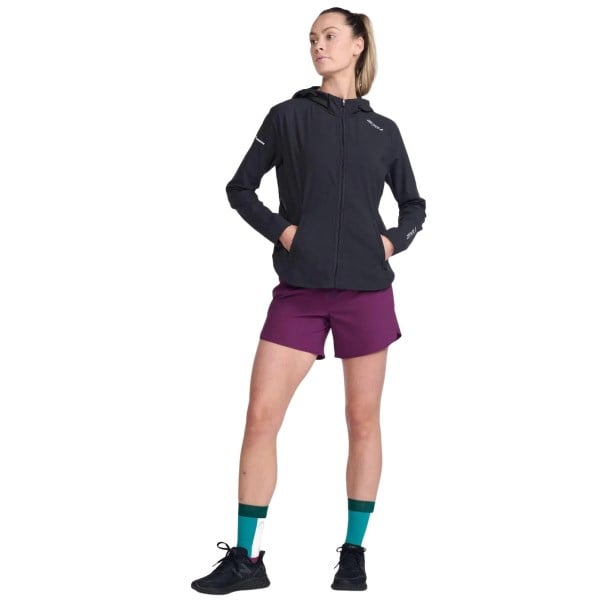 2XU Aero Womens Running Jacket - Black/Silver Reflective