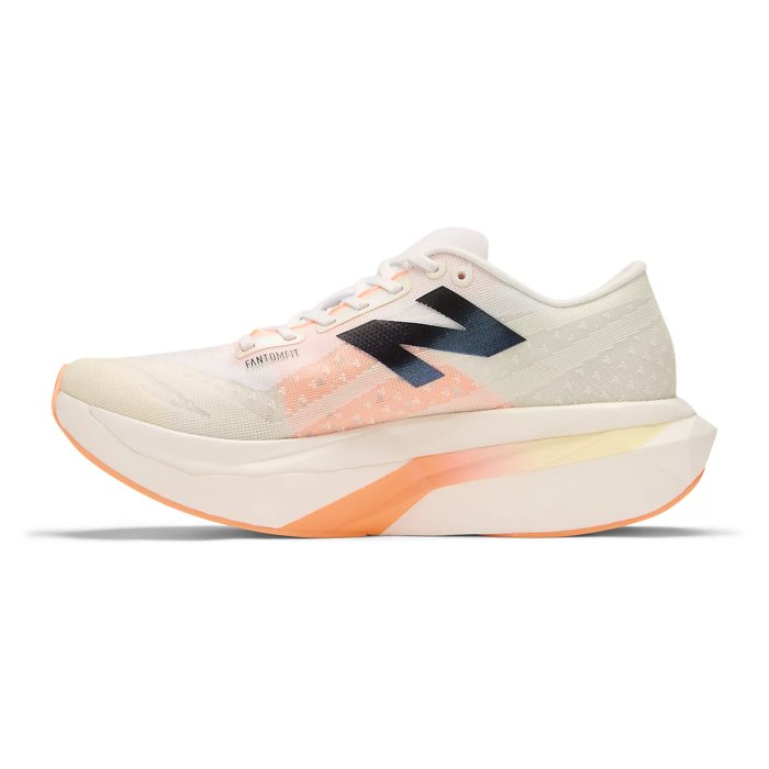 New Balance FuelCell SuperComp Elite v4 - Womens Road Racing Shoes - White/Angora/Hot Mango