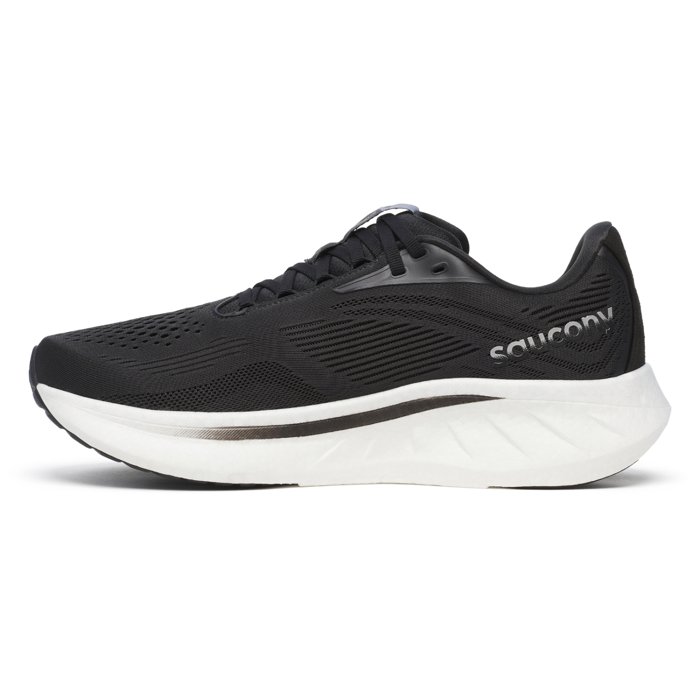 Saucony Ride 18 - Mens Running Shoes - Black/White