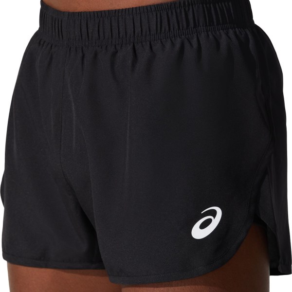 Asics Silver Split 2.5 Inch Mens Running Shorts - Performance Black