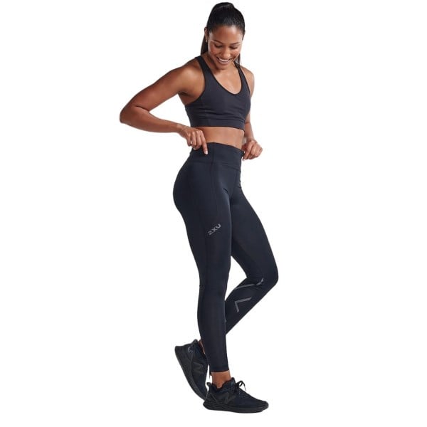 2XU Aero Hi-Rise Womens Compression Tights - Black/Black Reflective