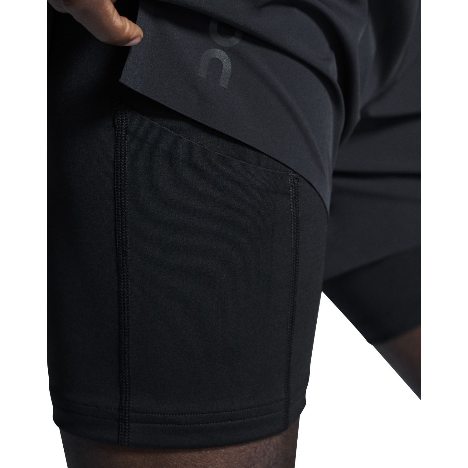 On Performance Mens 5 Inch 2-In-1 Running Shorts - Black