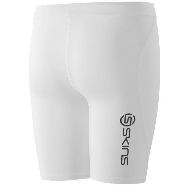 Skins Series-1 Youth Kids Compression Half Tights - White