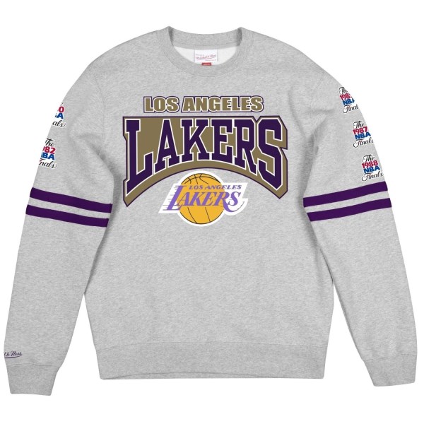 Mitchell & Ness Los Angeles Lakers All Over Print NBA Mens Basketball Sweatshirt - Grey