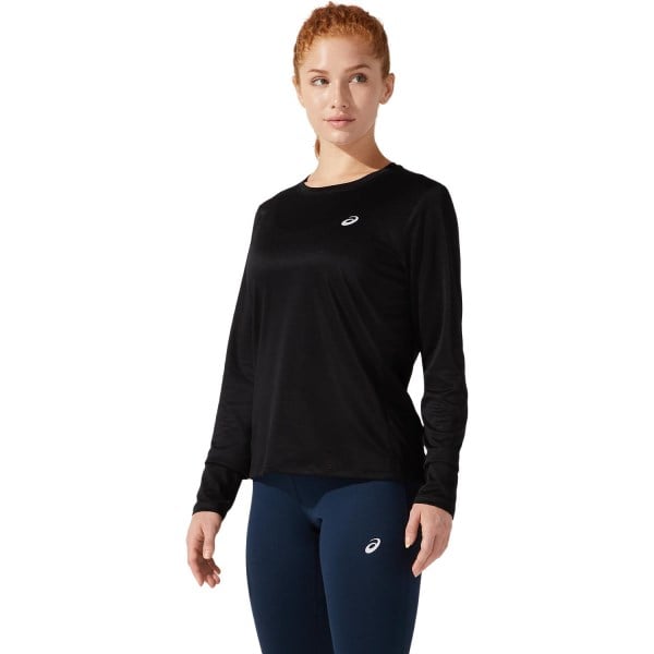 Asics Silver Womens Long Sleeve Running Top - Performance Black