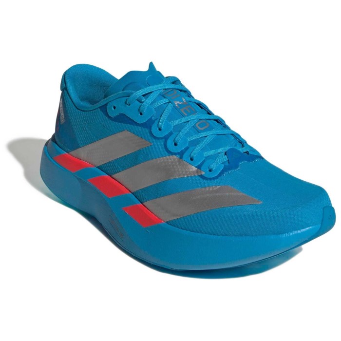 adidas Adizero Evo SL Woven - Mens Running Shoes - Solar Blue/Silver Metallic/Lucid Red
