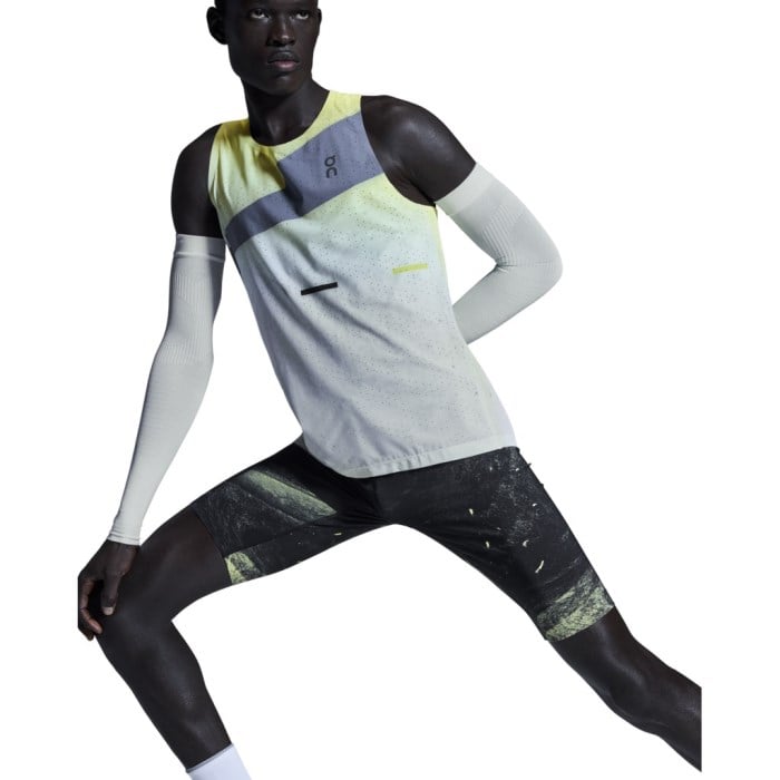 On Mens Race Singlet - Limelight/Glacier